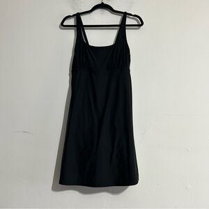 Lands' End Black Stretch Slimming Swim Tank Dress Size 10